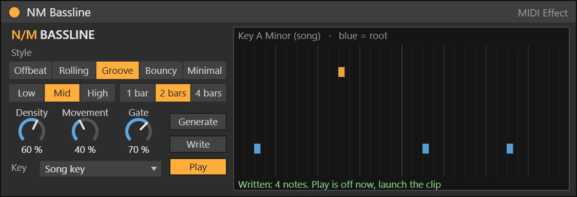NM Bassline Max for Live device