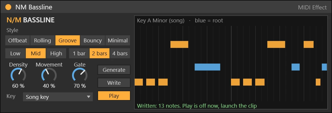 NM Bassline Max for Live device