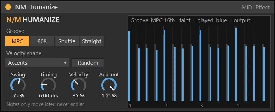 NM Humanize Max for Live device