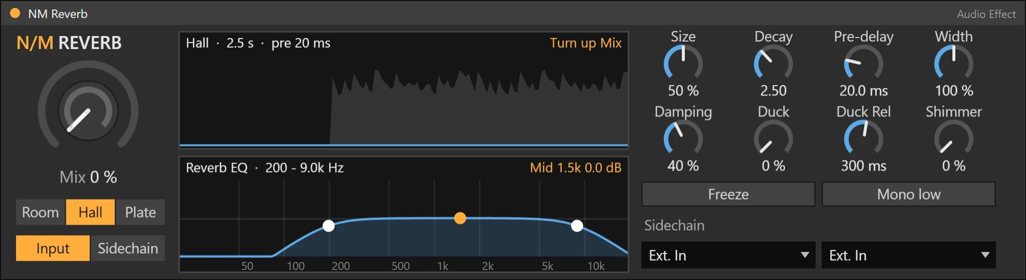 NM Reverb Max for Live device working on a track
